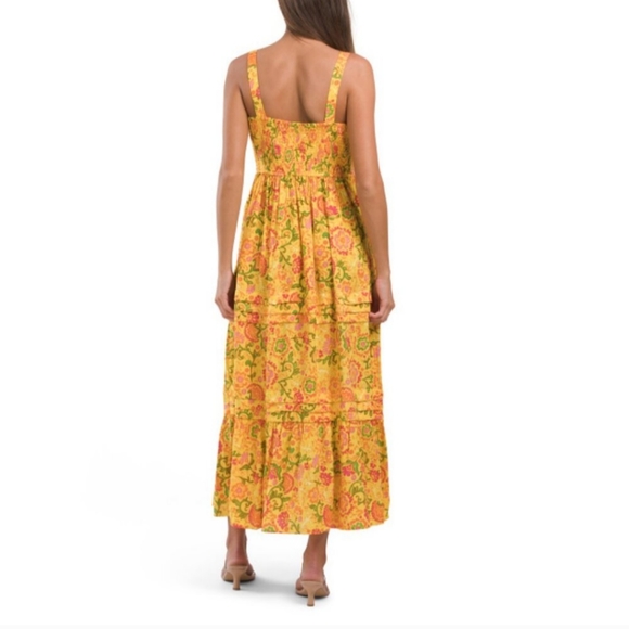 Price Is Firmband of the free Floral Maxi Dress Fuchsia Yellow Orange Pink Green - Picture 3 of 13